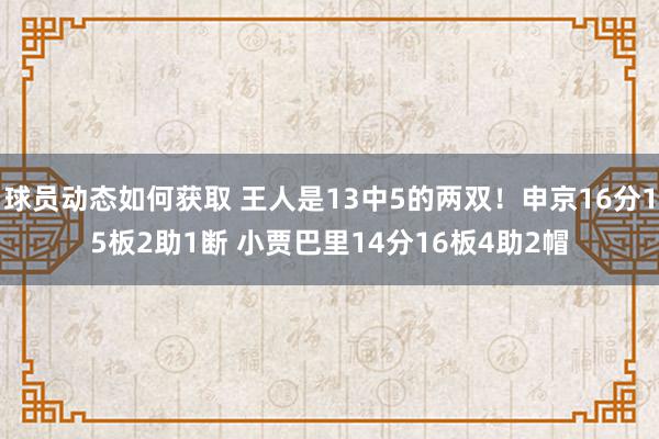 球员动态如何获取 王人是13中5的两双！申京16分15板2助1断 小贾巴里14分16板4助2帽