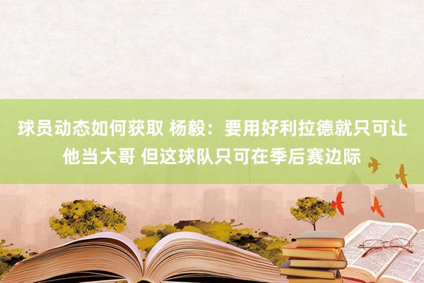 球员动态如何获取 杨毅：要用好利拉德就只可让他当大哥 但这球队只可在季后赛边际