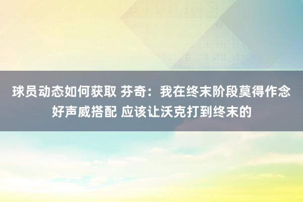 球员动态如何获取 芬奇：我在终末阶段莫得作念好声威搭配 应该让沃克打到终末的