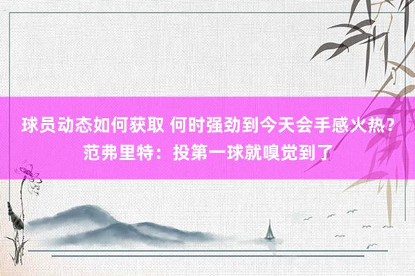 球员动态如何获取 何时强劲到今天会手感火热？范弗里特：投第一球就嗅觉到了