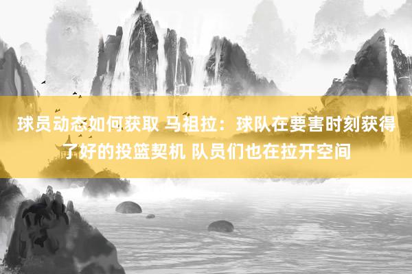 球员动态如何获取 马祖拉：球队在要害时刻获得了好的投篮契机 队员们也在拉开空间