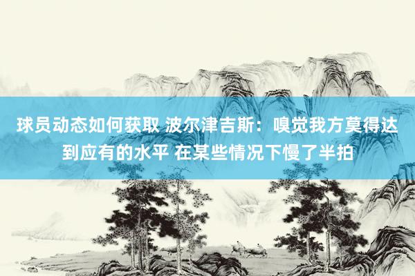 球员动态如何获取 波尔津吉斯：嗅觉我方莫得达到应有的水平 在某些情况下慢了半拍