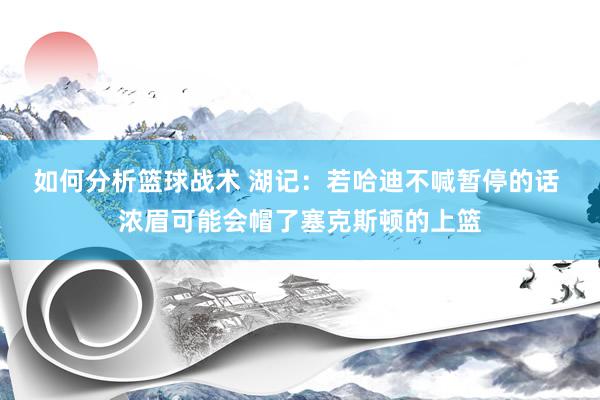 如何分析篮球战术 湖记：若哈迪不喊暂停的话 浓眉可能会帽了塞克斯顿的上篮