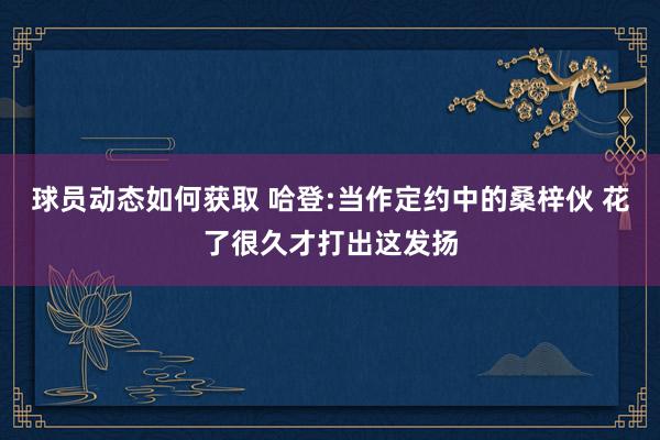 球员动态如何获取 哈登:当作定约中的桑梓伙 花了很久才打出这发扬