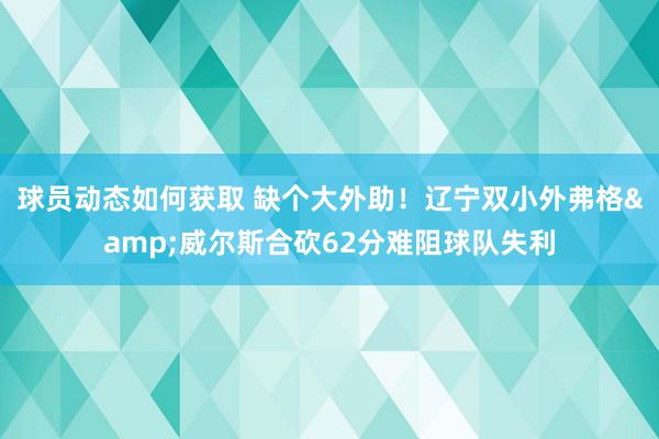 球员动态如何获取 缺个大外助！辽宁双小外弗格&威尔斯合砍62分难阻球队失利