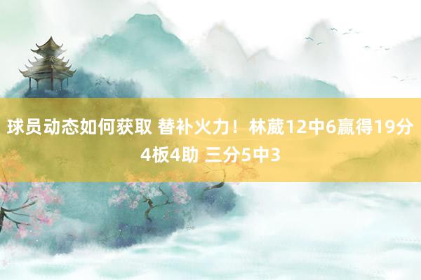 球员动态如何获取 替补火力！林葳12中6赢得19分4板4助 三分5中3