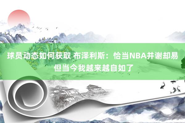 球员动态如何获取 布泽利斯：恰当NBA并谢却易 但当今我越来越自如了