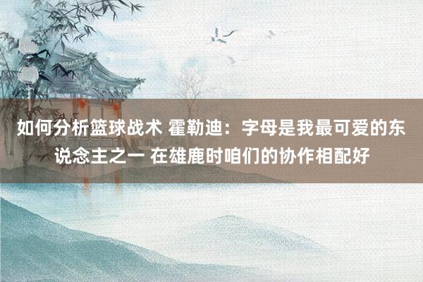 如何分析篮球战术 霍勒迪：字母是我最可爱的东说念主之一 在雄鹿时咱们的协作相配好