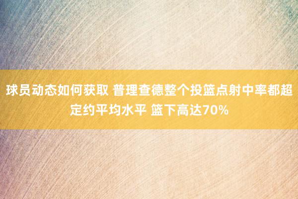 球员动态如何获取 普理查德整个投篮点射中率都超定约平均水平 篮下高达70%