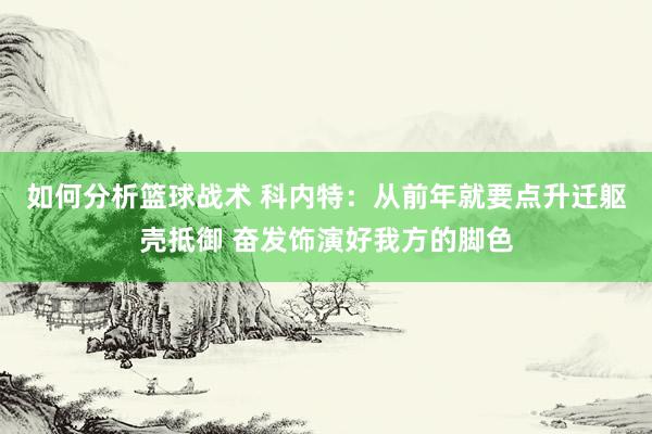 如何分析篮球战术 科内特：从前年就要点升迁躯壳抵御 奋发饰演好我方的脚色