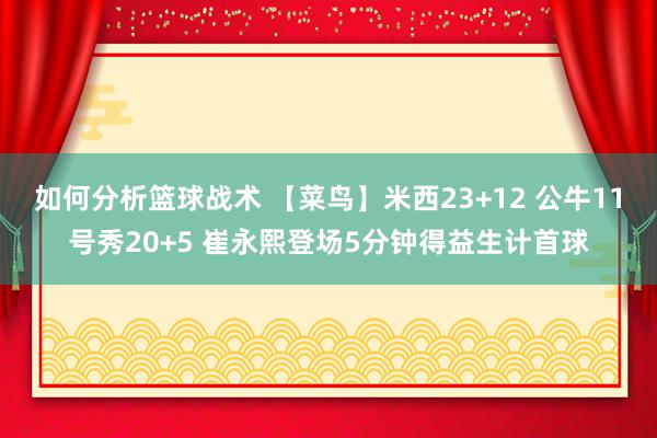 如何分析篮球战术 【菜鸟】米西23+12 公牛11号秀20+5 崔永熙登场5分钟得益生计首球