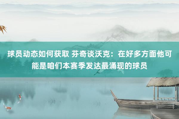 球员动态如何获取 芬奇谈沃克：在好多方面他可能是咱们本赛季发达最涌现的球员