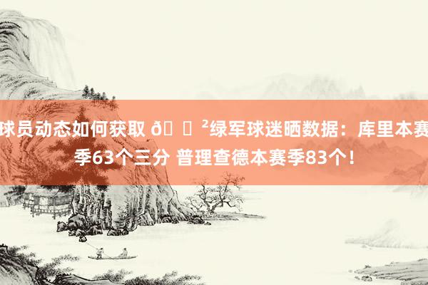 球员动态如何获取 😲绿军球迷晒数据：库里本赛季63个三分 普理查德本赛季83个！