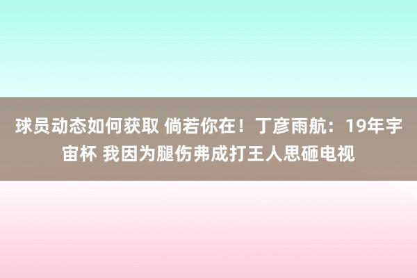 球员动态如何获取 倘若你在！丁彦雨航：19年宇宙杯 我因为腿伤弗成打王人思砸电视