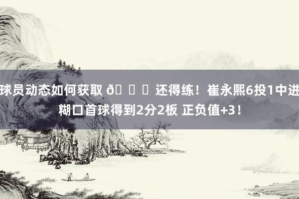 球员动态如何获取 👏还得练！崔永熙6投1中进糊口首球得到2分2板 正负值+3！