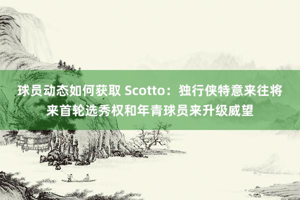 球员动态如何获取 Scotto：独行侠特意来往将来首轮选秀权和年青球员来升级威望