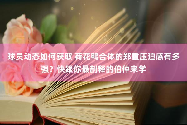 球员动态如何获取 荷花鸭合体的郑重压迫感有多强？快跟你最剖释的伯仲来学