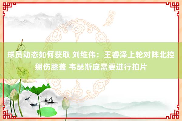 球员动态如何获取 刘维伟：王睿泽上轮对阵北控掰伤膝盖 韦瑟斯庞需要进行拍片