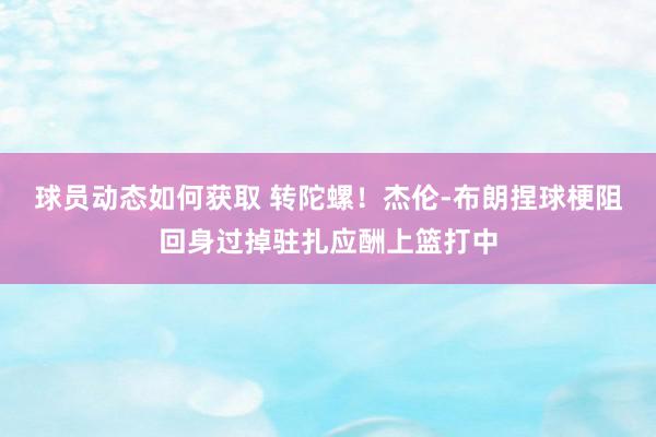 球员动态如何获取 转陀螺！杰伦-布朗捏球梗阻回身过掉驻扎应酬上篮打中