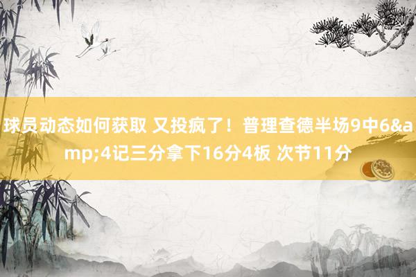 球员动态如何获取 又投疯了！普理查德半场9中6&4记三分拿下16分4板 次节11分