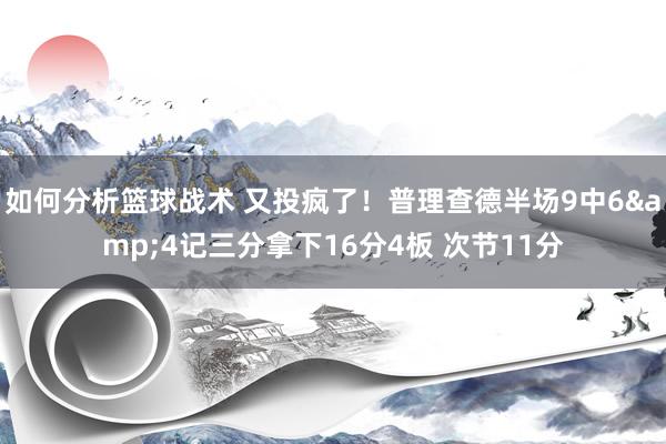 如何分析篮球战术 又投疯了！普理查德半场9中6&4记三分拿下16分4板 次节11分