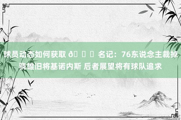 球员动态如何获取 👀名记：76东说念主裁掉骁雄旧将基诺内斯 后者展望将有球队追求