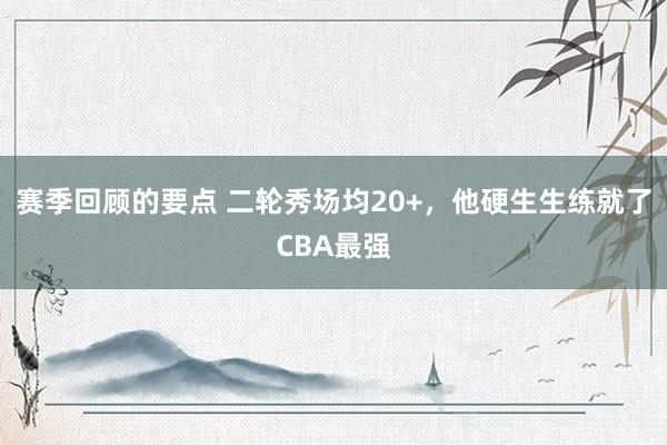 赛季回顾的要点 二轮秀场均20+，他硬生生练就了CBA最强