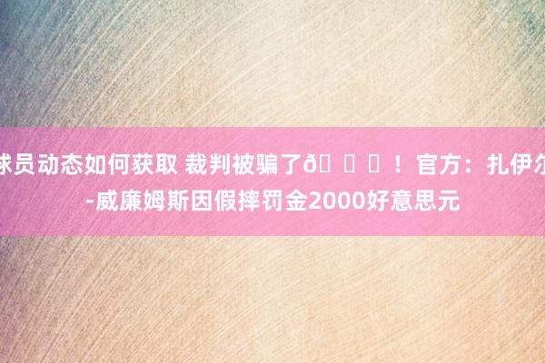 球员动态如何获取 裁判被骗了😅！官方：扎伊尔-威廉姆斯因假摔罚金2000好意思元