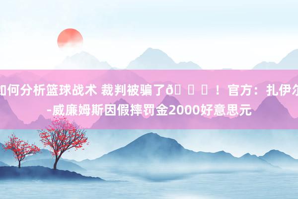 如何分析篮球战术 裁判被骗了😅！官方：扎伊尔-威廉姆斯因假摔罚金2000好意思元